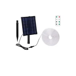 Solcelle LED strip | 5m | 2700K | 500lm | 50W | Separat solpanel | 2m kabel | Sort