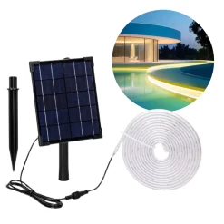 Solcelle LED strip | 5m | 2700K | 500lm | 50W | Separat solpanel | 2m kabel | Sort