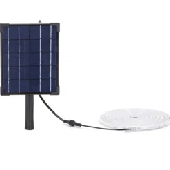 Solcelle LED strip | 5m | RGB | 500m | 30W | Separat solpanel | 2m kabel | Sort