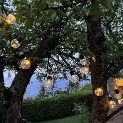 Solcelle Lyskæde | Udendørs lyskæde | 10 LED Kugler | 335 cm | 3000K (0736)