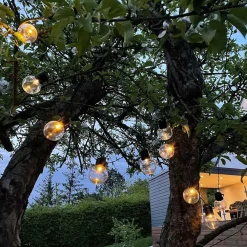 Solcelle Lyskæde | Udendørs lyskæde | 10 LED Kugler | 335 cm | 3000K (0736)