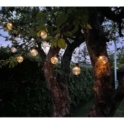 Solcelle Lyskæde | Udendørs lyskæde | 10 LED Kugler | 335 cm | 3000K (0736)