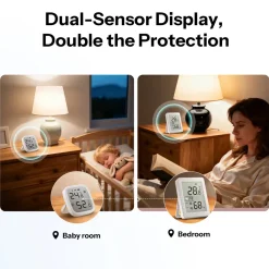 SONOFF AirGuard TH 3,6'' | Zigbee | Temperatur- og fugt måler | SNZB-02DR2
