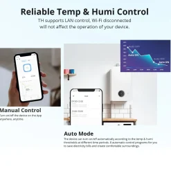 Sonoff THR316 | TH Origin | Smart temperatur- og fugtigheds WiFi Switch | Max. 16A