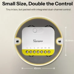 Sonoff MINI DUO-L Smart Relæ | Zigbee | 2CH | Max. 16A | MINI-ZB2GS-L
