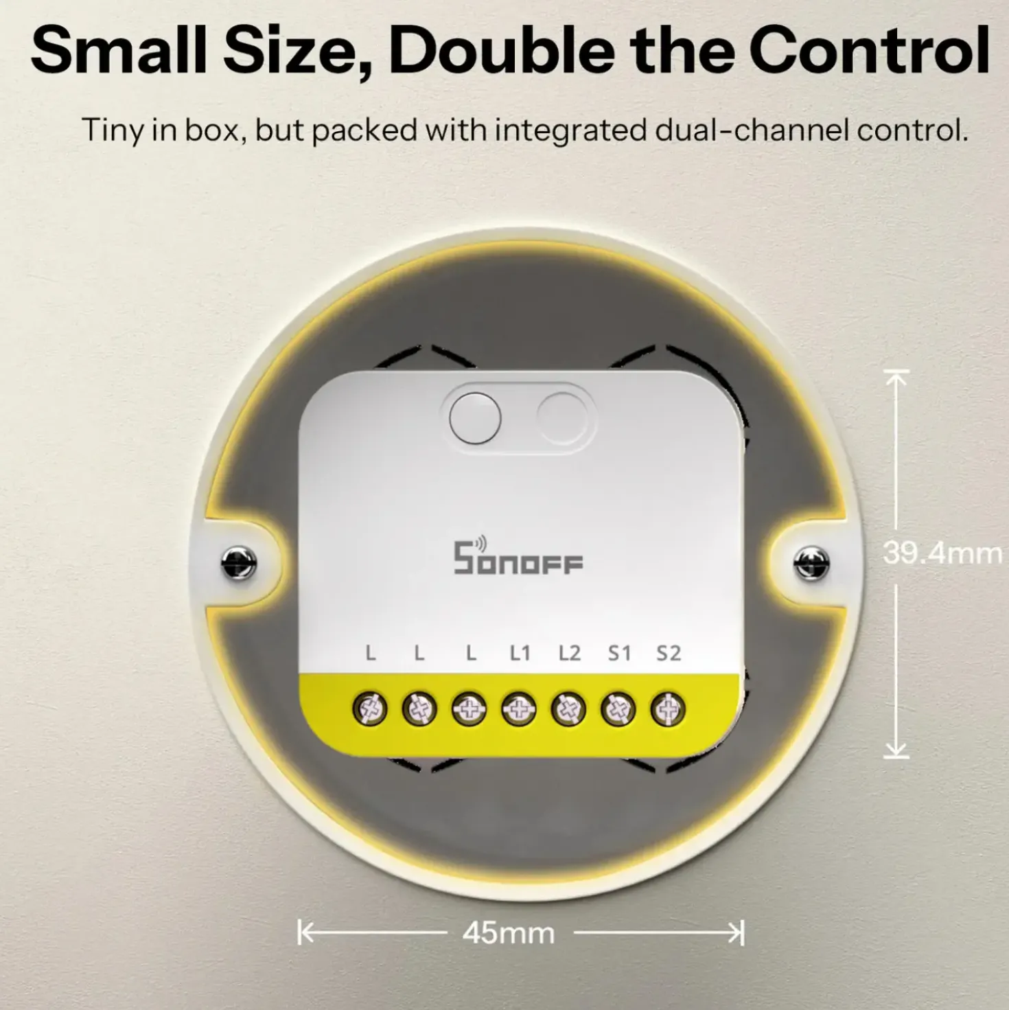 Sonoff MINI DUO-L Smart Relæ | Zigbee | 2CH | Max. 16A | MINI-ZB2GS-L