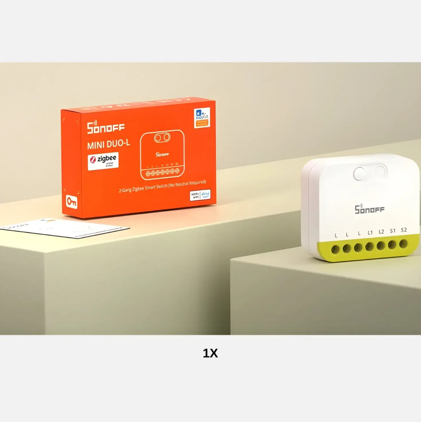 Sonoff MINI DUO-L Smart Relæ | Zigbee | 2CH | Max. 16A | MINI-ZB2GS-L