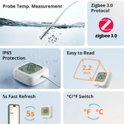 SONOFF Smart Temperatursensor | Inkl. sonde | Zigbee | IP65 | SNZB-02LD