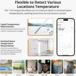SONOFF Smart Temperatursensor | Inkl. sonde | Zigbee | IP65 | SNZB-02LD