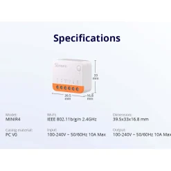 Sonoff | WiFi Smart Switch | Extreme (MINIR4)