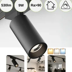 Spot Lampe til SlimTrack Skinnesystem | 24V | CCT | 530lm | 9W | Sort