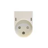 Stikdåse | 230V | 3680W | Forgrenerled u/jord | 1 flad+1 rund | Hvid