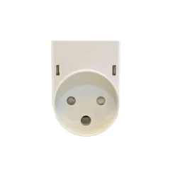 Stikdåse | 230V | 3680W | Forgrenerled u/jord | 1 flad+1 rund | Hvid