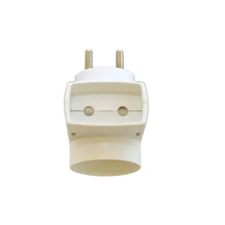 Stikdåse | 230V | 3680W | Forgrenerled u/jord | 1 flad+1 rund | Hvid