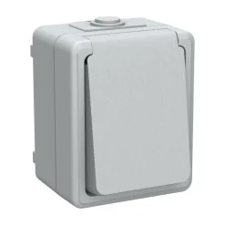 Stikkontakt | Udendørs | Enkel | Med jord | 230V | 13A | IP54 | Grå