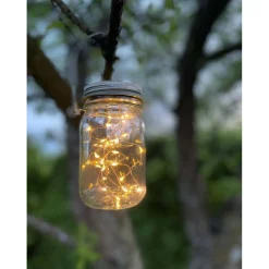 4 stk. Solcelle Lanterne | Glas | LED | Lys Dekoration | Udendørslamper (0745)