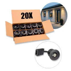 20 stk. Udendørs Spot | 230V | Indbygningsspot | GU10 | Mat Sort | VENTA
