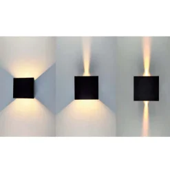 4 stk. Udendørs Væglampe | Facadelampe | Sort | G9 | Up & Down Light