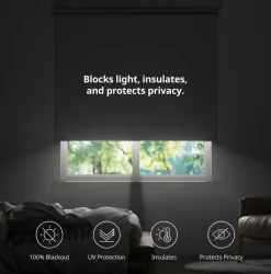 SwitchBot Roller Shade | 110cm - 140cm | Justerbart Smart Gardin | Hvid
