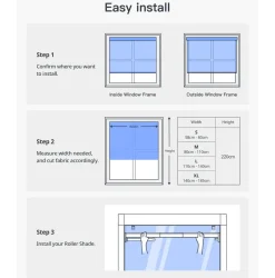 SwitchBot Roller Shade | 110cm - 140cm | Justerbart Smart Gardin | Hvid