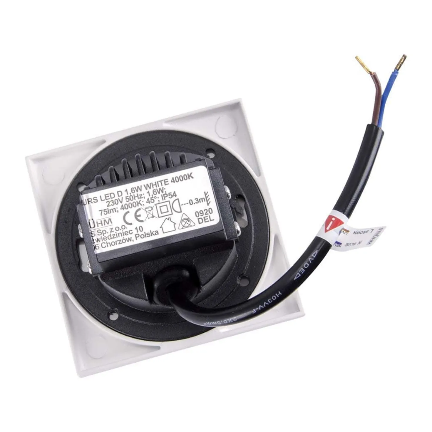 Trappebelysning | Vægspots | Hvid | LED | 1,6W | 75 lm | IP54 | 4000K (03908)