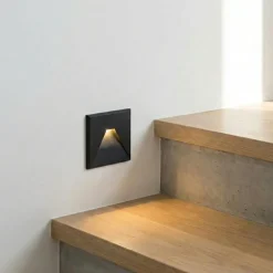 Trappebelysning | Vægspots | Sort | LED | 1,6W | 75 lm | IP54 | 4000K (03909)