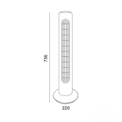 Tårnventilator | Gulvventilator | 45W | Sort | VENLO