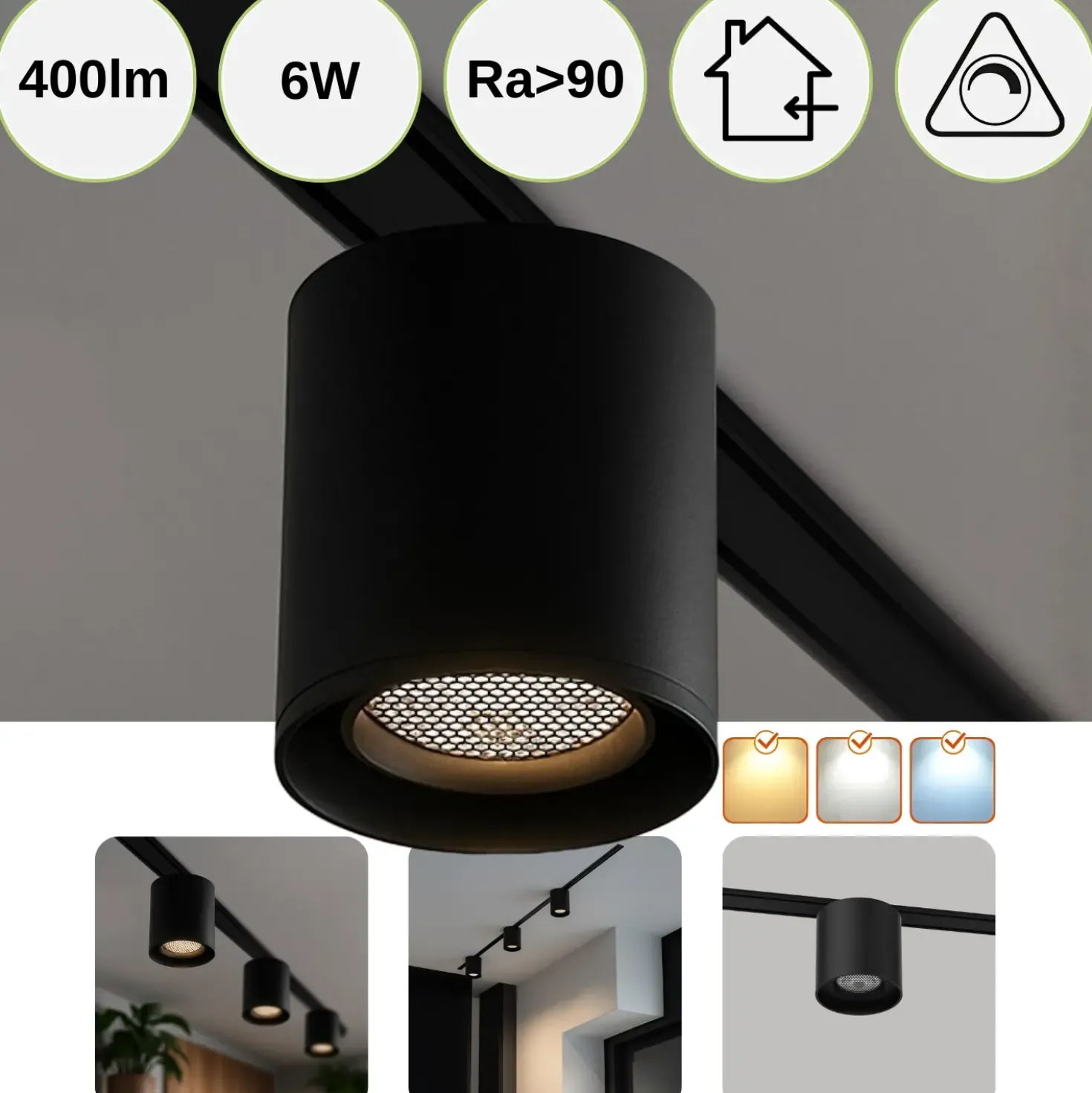 Tube pendel lamper | Komplet sæt | Wifi styring | CCT | SlimTrack | Sort