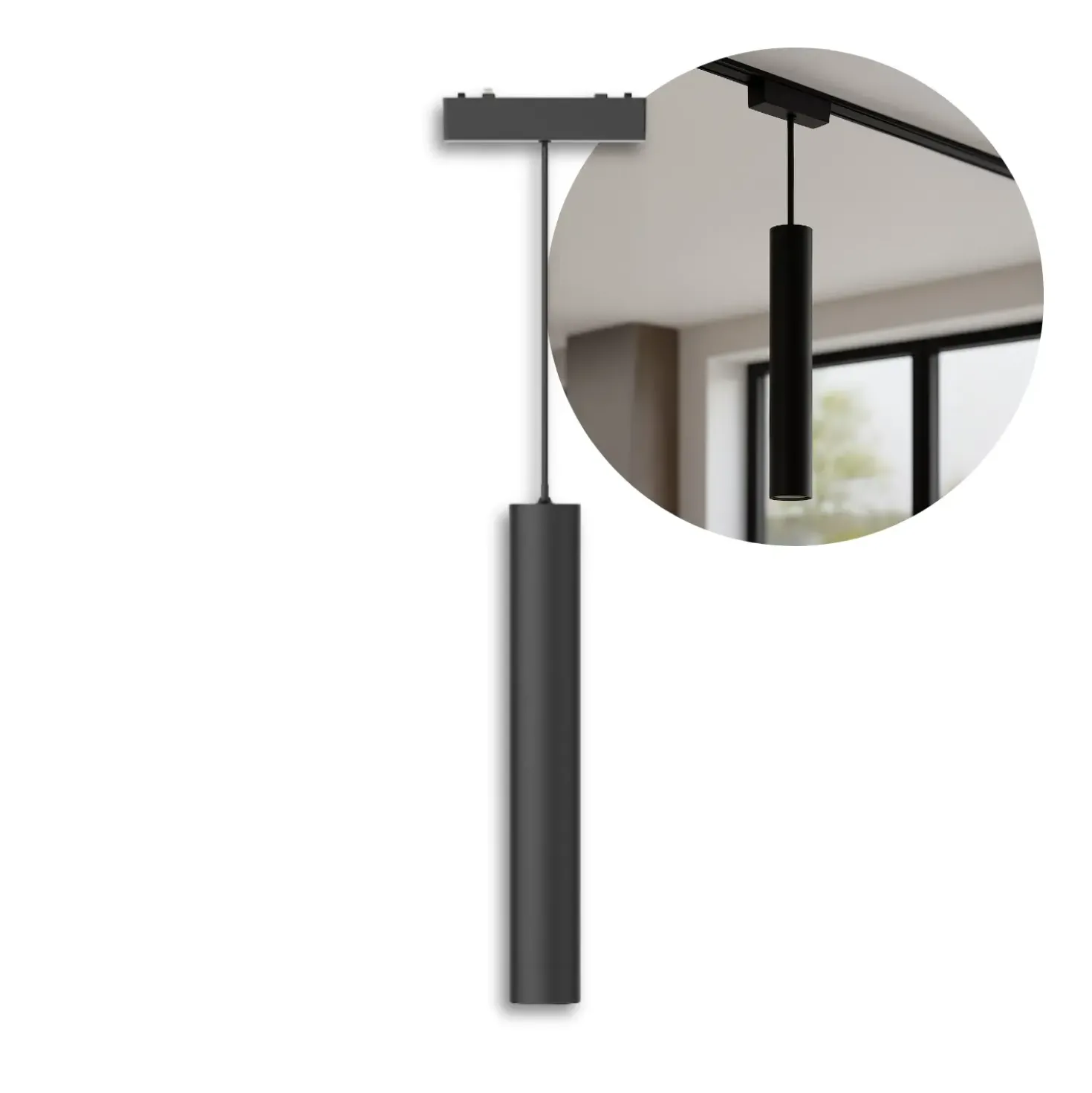 Tube pendel lamper | Komplet sæt | Wifi styring | CCT | SlimTrack | Sort
