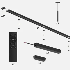 Tube pendel lamper | Komplet sæt | Wifi styring | CCT | SlimTrack | Sort