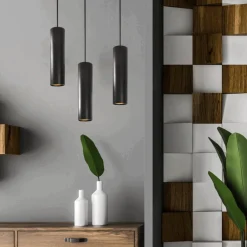 Tube Pendel | Loftlampe | GU10 | Sort | Ø80mm | Max 150cm