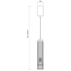 Tube Pendel | Loftlampe | GU10 | Sort | Ø60mm | 500-1400mm