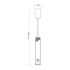 Tube Pendel | Loftlampe | GU10 | Sort og Guld | Ø60mm | 450-1200mm
