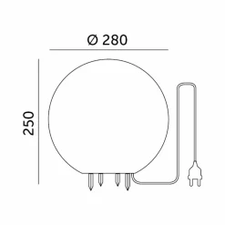 Udendørs Kuglelampe | Havelampe | Medium Ø280 | E27 | IP65