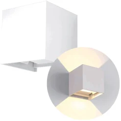 Udendørs LED væglampe | Hvid | 2X3W | 3000K