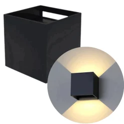 Udendørs LED Væglampe | 3000K | 420lm | 2X3W | QUERK | Sort