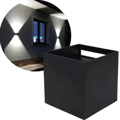 Udendørs LED væglampe | Sort | 2X3W | 4000K | IP54