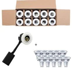 Udendørs Spot Gu10 | Indbygningsspot | Inkl. Philip Master Gu10 Pære | 230V | 2700K | 10 stk. pakke (Sætpris)