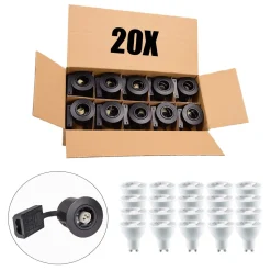 Udendørs Spot GU10 | Mat Sort | Inkl. LED Pærer | 230V | VENTA | 20 stk. Pakke