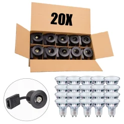Udendørs Spot GU10 | Mat Sort | Inkl. Philips Master Pære | Dæmpbar | 3000K | VENTA | 20 stk. Pakke