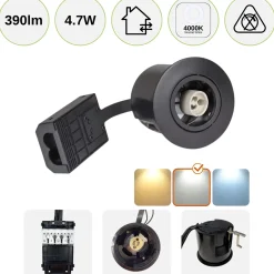 Udendørs Spot | 12-pak | 230V | Indbygningsspot | inkl. Philips GU10 pærer | IP44 | VENTA | Sort