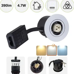 Udendørs Spot | 12-pak | 230V | Indbygningsspot | inkl. Philips GU10 pærer | VENTA | Hvid