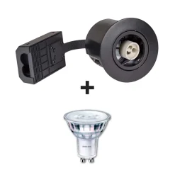 Udendørs Spot | Philips Gu10 | VENTA | Mat Sort | 230V (Dæmpbar)