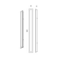 Udendørs Væglampe | 100cm | 3CCT | 2750lm | 25W | WOW | Sort