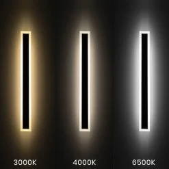 Udendørs Væglampe | 100cm | 3CCT | 2750lm | 25W | WOW | Sort