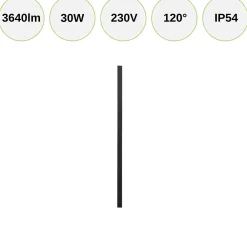 Udendørs Væglampe | 1500cm | 3CCT | 3640lm | 30W | WOW | Sort