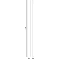 Udendørs væglampe | 120 cm | 4000K | 1200 lm | 25W | MIRANA S | Sort