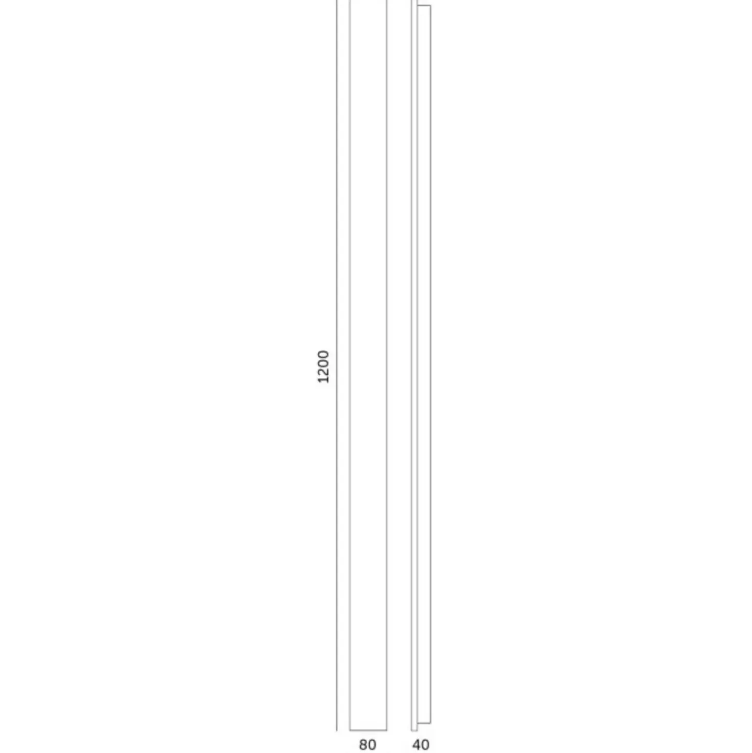 Udendørs væglampe | 120 cm | 4000K | 1200 lm | 25W | MIRANA S | Sort