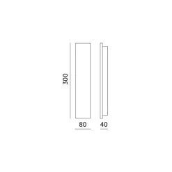 Udendørs Væglampe | 30cm | 4000K | 420lm | 8W | MIRANA S | Sort