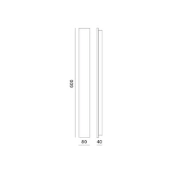 Udendørs Væglampe | 60cm | 4000K | 860lm | 12W | MIRANA S | Sort
